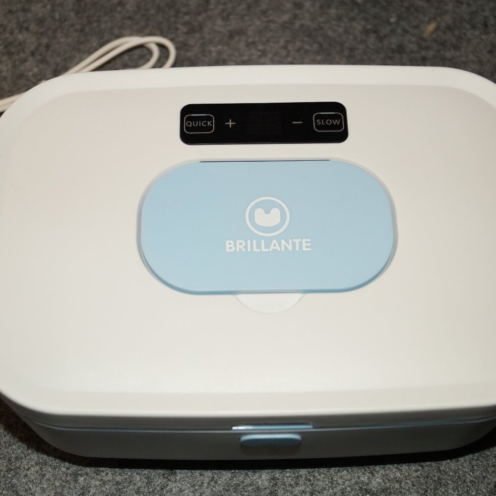 Brillante Baby Wipe Warmer White/Blue LED Temp Display – BDSJ01W-U – NWOB
